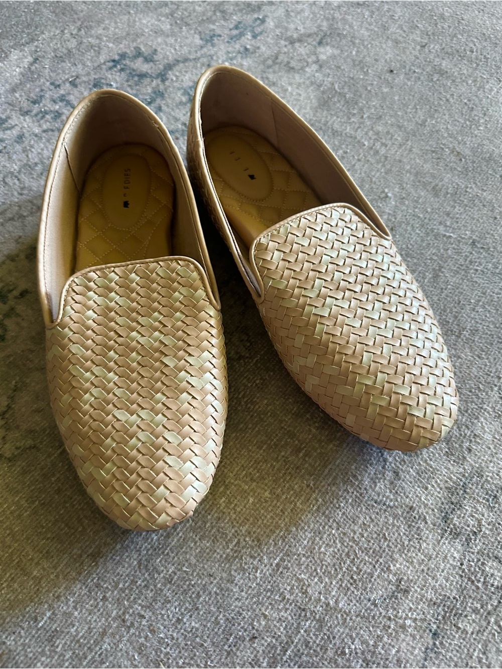 Birdies Tan Woven Slip-On Loafers